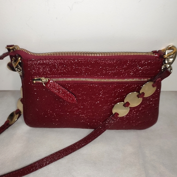 TOSCA BLU Italian Designer Cherry Leather Coffee Run Crossbody Bag - Picture 9 of 16